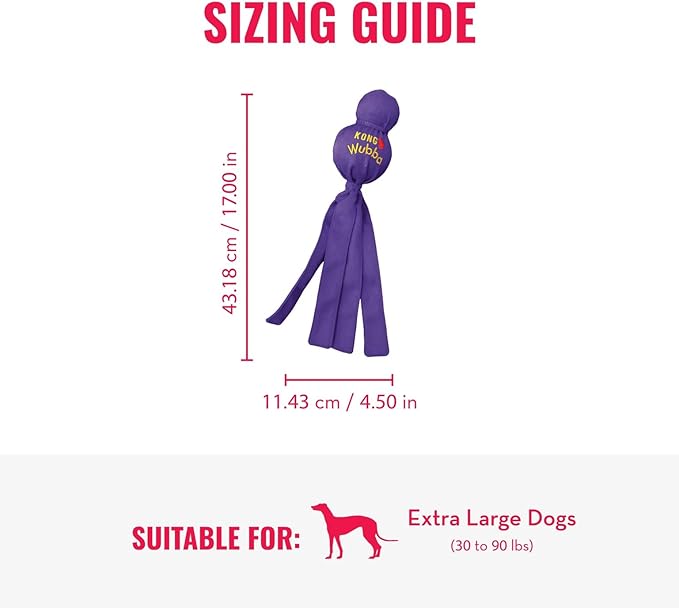 KONG Wubba - Dog Toy for Tug of War & Fetch - Dog Supplies for Puppy & Dog Playtime - Outdoor & Indoor Dog Toy - for XL Dogs - Randomly Provided Color