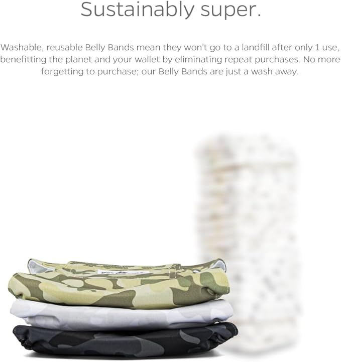 Pet Parents® Washable Belly Bands for Male Dogs (3pack) + Extendrs® of Durable Dog Diapers Male, Premium Male Dog Diapers & Dog Wraps (Medium, Camo)