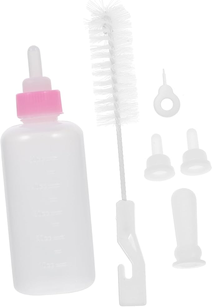 LIOOBO 6pcs Baby Milk Bottle Set for Small Dogs Cats Reusable Nursing Bottles for Newborn Pets Puppy Kitten Feeding Solution