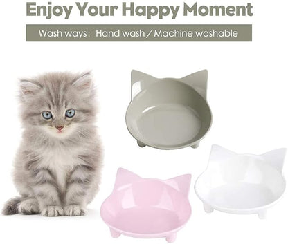 Skrtuan Cat & Dog Food Bowl – Non-Slip Wide Shallow Pet Dish for Whisker Fatigue Relief, Safe for Puppies & Rabbits(Safe Food-Grade)