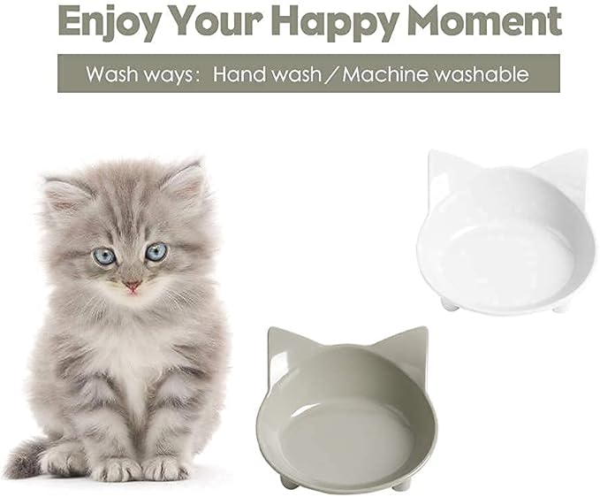 Skrtuan Non-Slip Cat Bowl with Shallow Design, Food-Grade Pet Dish for Whisker Fatigue Relief, Anti-Tip Dog & Cat Water Bowl for Dogs, Cats, Rabbits