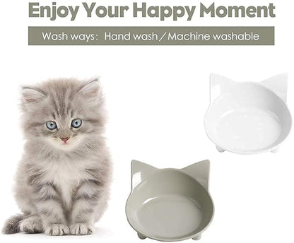 Skrtuan Non-Slip Cat Bowl with Shallow Design, Food-Grade Pet Dish for Whisker Fatigue Relief, Anti-Tip Dog & Cat Water Bowl for Dogs, Cats, Rabbits