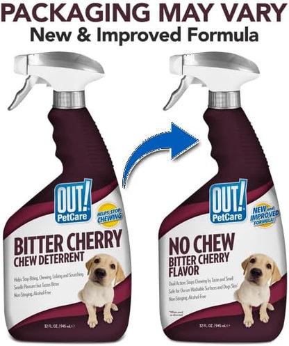 Petcare Bitter Cherry Dog Chew Deterrent, Discourages Licking and Chewing, 32 Ounces - 1 Pack, Can Be Used On Any Washable Surface, Indoor and Outdoor.