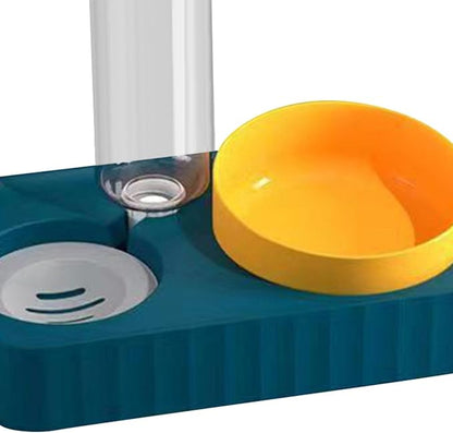 Dog Bowls Drinking Pet Feeding Station Detachable Non Slip Pet Feeder and Waterer for Cats Dogs Small Medium Large Pets Supplies, Double Blue