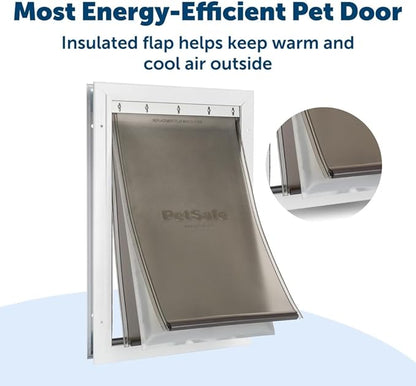 PetSafe Extreme Weather Aluminum Pet Door - Energy-Saving Thermal Barrier Pet Flap with Slide-in Door Locking & Secure Flap Cover - for Dogs Up to 100 Lb - Large