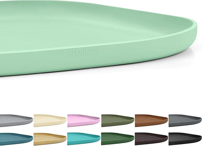 Smilool Small Silicone Pet Food Mat with Raised Edge for Food and Water Bowl, Square Dog Feeding Mats, Cat Food Trays for Floor Waterproof, Rubber Tray for Dogs and Cats, 12 x 12 x 0.7 Mint Green