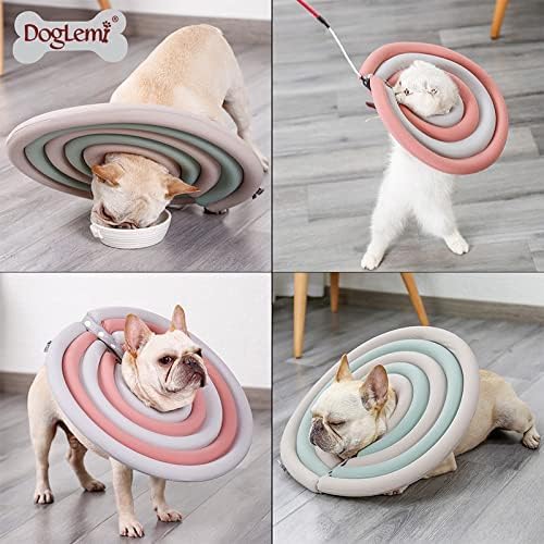 Dog Cone Collar, Inflatable Dog Neck Donut Collar Alternative After Surgery, Soft Protective Recovery Cone for Small Medium Large Dogs and Cats Puppies - Alternative Collar (Dark Blue,M)