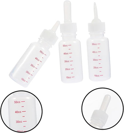 SUPVOX 3Pcs Small Baby Milk Bottle Set Plastic Nurser Bottles Scale Feeding for Kittens Puppies and Small Animals