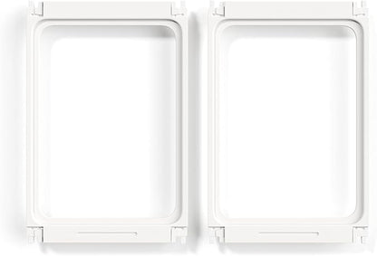 Jalove Dog Playpen, 24" Acrylic Plastic Pet Playpen with Door, Puppy Playpen, Indoor Dog Pen, Foldable, Customizable, White 2 PCS