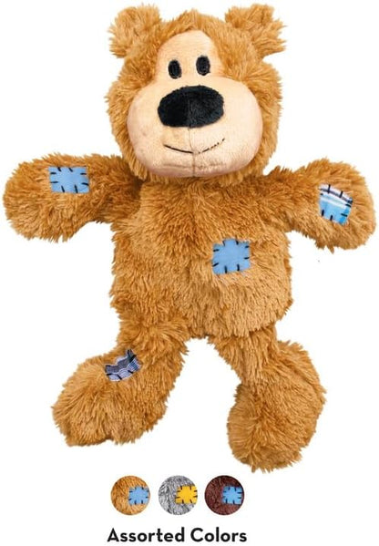 KONG Wild Knots Bears - Durable Dog Toys with Internal Knotted Ropes and Minimal Stuffing for Less Mess (Assorted Colors) (Small/Medium (2 Pack))