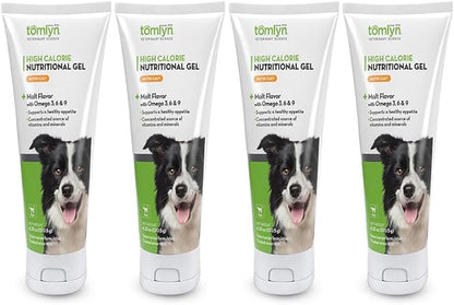 Tomlyn Nutri-Cal Malt-Flavored High-Calorie Nutritional Gel for Dogs, Helps Support a Healthy Appetite for Dogs Providing Calories, Vitamins, and Minerals in a Tasty Dog Supplement, 4.25oz-4 Pack