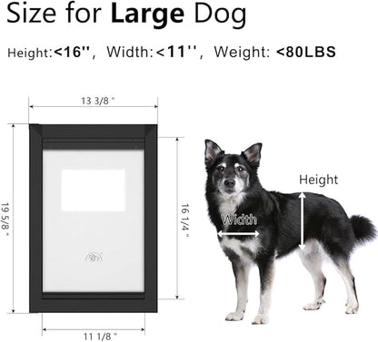 [MAVRICPOWER] Aluminum Large Dog Door for Door, Doggy Door with 2 Sliding Lock Panels for Extreme Weather, Pet Door for Dogs Up to 80 lbs