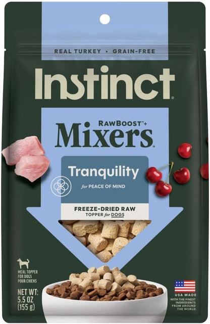 Instinct RawBoost Functional Mixers, Freeze Dried Dog Food Topper, Grain-Free, Real Turkey - Tranquility, 5.5 oz. Bag