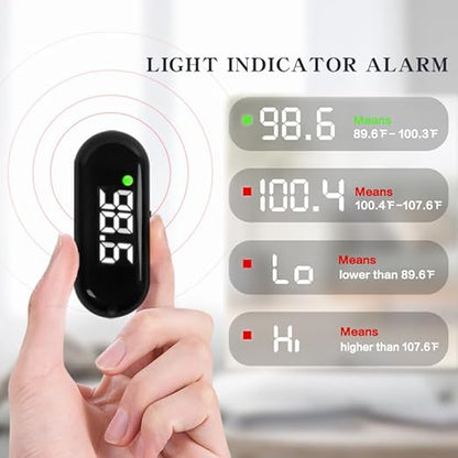Medical Forehead Thermometer, Rechargeable Thermometer for Adults and Kids, Portable Infrared Digital Thermometer with Fever Alarm and LCD Display, Fast Accurate 1s Instant Results (Black)