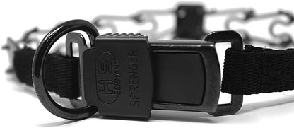 Herm Sprenger Black Stainless Steel Prong Dog Training Collar with Quick Release Buckle No-Pull Collar for Dogs (Black, 16in x 2.25mm (Neck Size Up to 13in))