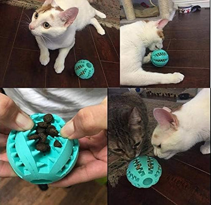 Sunglow 2 Pack Dog Toy Ball，Nontoxic Bite Resistant Teething Toys Balls for Small/Medium/Large Dog and Puppy Cat, Dog Pet Food Treat Feeder Chew Tooth Cleaning Ball Exercise Game IQ Training