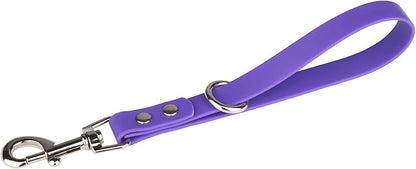 Short Dog Leash - 9 Inch Dogs Lead Grab Tab Heavy Duty Waterproof PVC Dog Training Traffic Leashes for Safety Control Behavior Correction Hiking Backup & All Breeds(Violet, 9'')