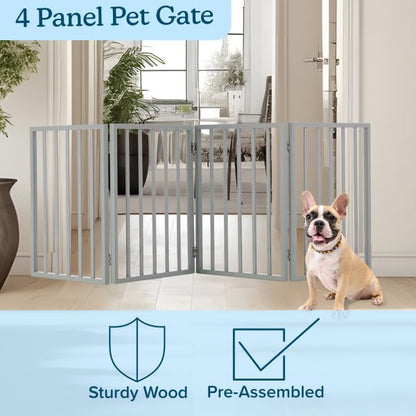 PETMAKER 4-Step Foldable Dog & Cat Stairs for Beds, Couches, Cars – Portable Indoor Outdoor Pet Steps for Small Dogs, Puppies, Kittens & Senior Pets, Lightweight Design, Carpeted Pads (Gray)