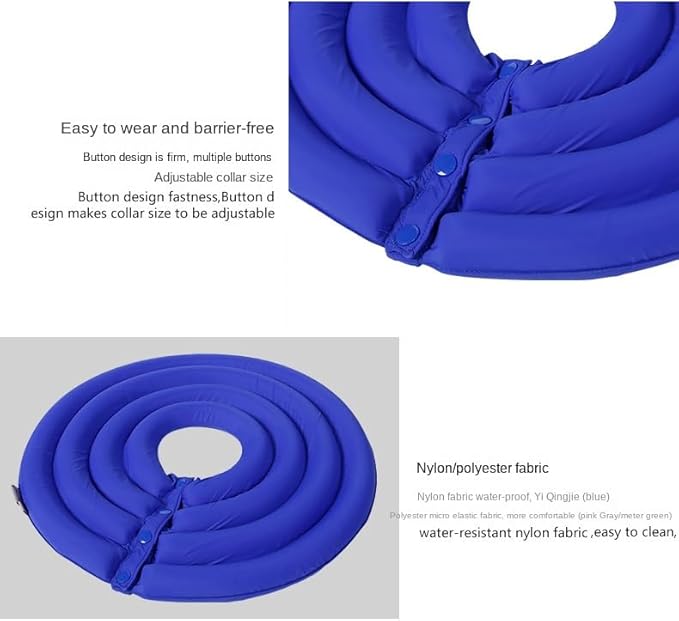 Dog Cone Collar, Inflatable Dog Neck Donut Collar Alternative After Surgery, Soft Protective Recovery Cone for Small Medium Large Dogs and Cats Puppies - Alternative Collar (Grey,XS)