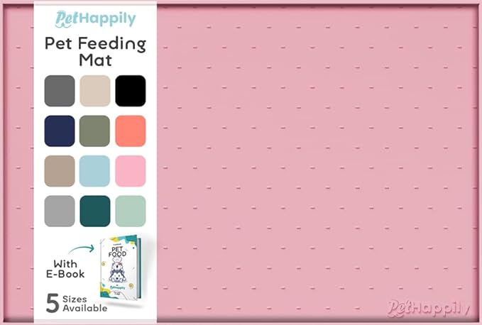 Dog Food Mat - Raised Edges Dogs Mat for Food and Water Prevent Spill, Waterproof Cat Food Mats Protect Floors, Easy Clean Dog Bowl Mats for Food and Water, Silicone Pet Food Tray