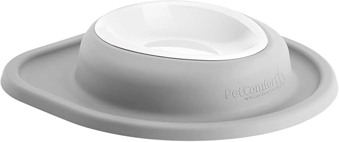 WeatherTech Single Low Pet Feeding System w/Plastic Dog/Cat Bowls - 16 oz (2 Cups) Light Grey (PSL1602LG)
