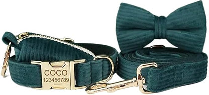 Dog Leash, 5Pcs Corduroy Dog Harness Collar Leash Set with Poop Bags,Hands Free(5PCS set18,Small)