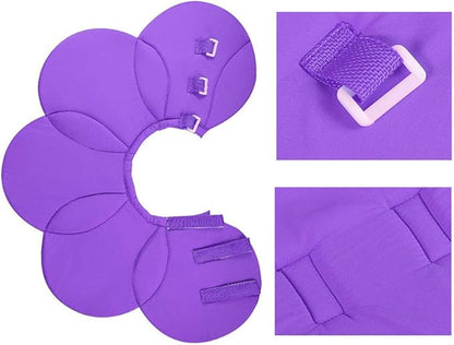 POPETPOP Soft Cat Cone Collar, Cute Flower Recovery Collar After Surgery, Adjustable Anti-Bite Lick Elizabethan Cone for Small Dogs Cats Kittens Pets All-Season Style - Purple, XL