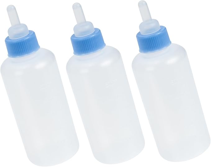 VICASKY 3Pcs Pet Nursing Feeders Pet Milk Bottles for Kittens and Puppies Leak Design with Measurement Scale for Newborn