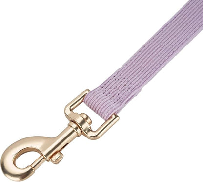 Soft Cotton Dog Leash, 5 Ft Heavy Duty Corduroy Dog Leashes with Gold Metal Hook for Small Medium Large Dogs,Medium,Light Purple