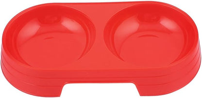 Ruilogod Plastic Dog Doggy Dual Feeder Food Water Feeding Tools Pet Bowl Dish Red (id: 6ff 9a7 6c3 3b2 0be