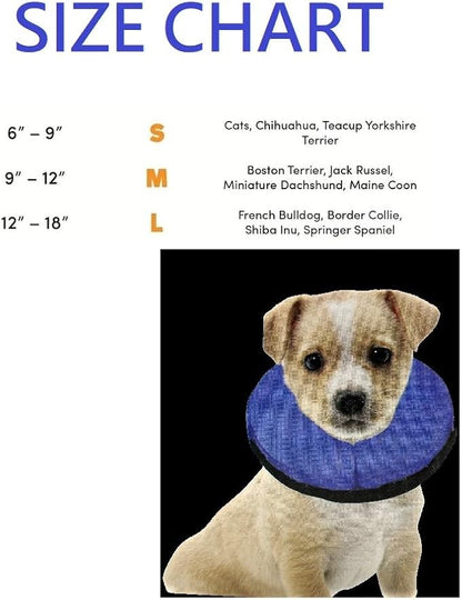 Comfortable & Adjustable Inflatable Pet Collar - Alternative to Cone Shaped Collars - Great for Post-Surgery or Injury Recovery - Durable & Non-Toxic Material -Safe and Protective - (Medium 9-12 in.)