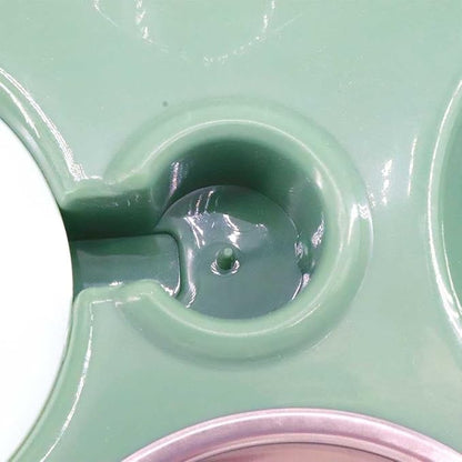 Pet Dog Feeder Automatic PP Cat Bowls Dog Cage Accessory Food Water Pet Feeding Feeder Water Dispenser Dog Supplies(Blue)