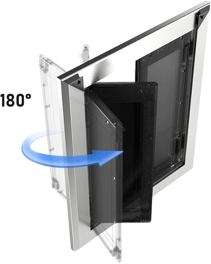 Aluminum French Large Dog Door,Strong Double Magnetic Flaps,with Aluminum Telescoping Tunnel Heavy-Duty Do g Door for L arge and Medium Dog Up to 110LBS (Silver, Large)