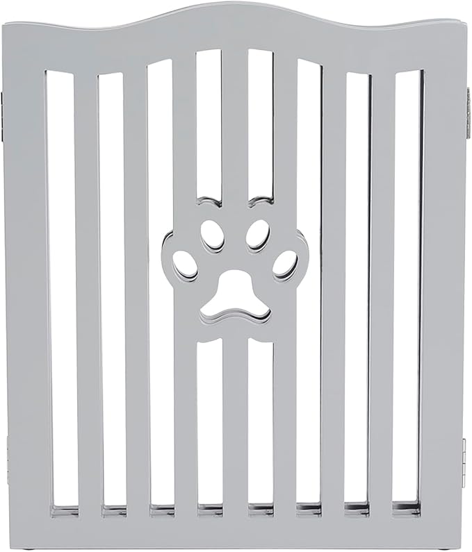 Pet Gate, Wooden Free Standing Dog Gate for Small Dogs and Cats. Great Folding Fence for Doorways, Halls, Stairs. Grey