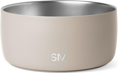 Simple Modern Stainless Steel Pet Water Bowl for Dogs & Cats | Reusable Insulated Stainless Steel Food Bowls for Dog Cat | No Tip No Slip BPA Free | Bentley Collection | Medium (32oz) | Almond Birch