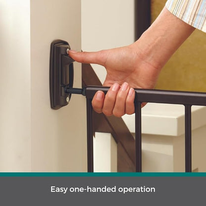 MyPet Windsor Walk Thru Pet Gate: 28.68" - 47.85" Wide Dog Gate. Hardware Mount, Dog Gates for The House, Cat Gate for Doorway. 31" Tall, Matte Bronze