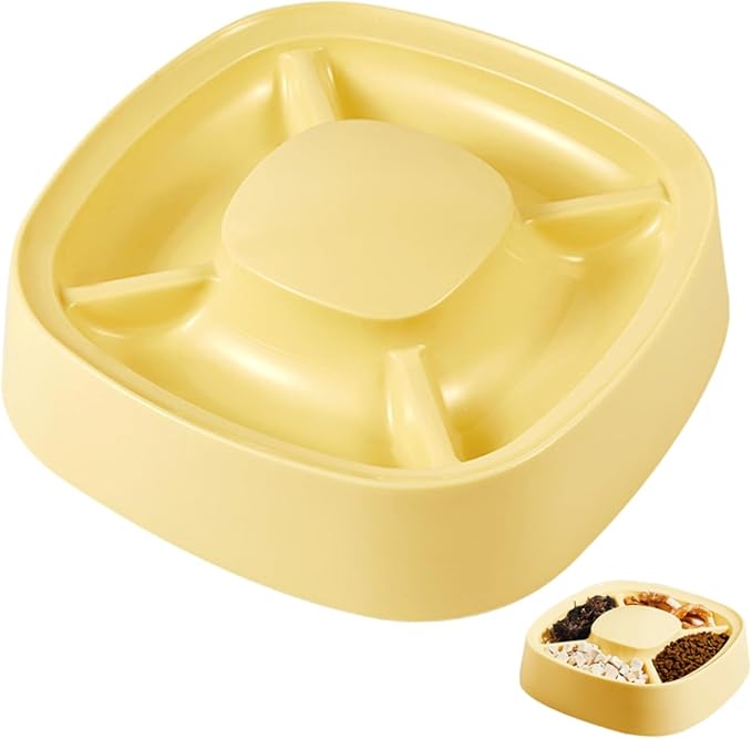 Cat Bowl and Dog Feeder Non- and Food Multi-Functional Pet Feeder for Small Dogs and Cats Easy to Material Divided Bowl