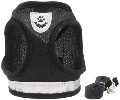 FEimaX Dog Harness and Leash Set for Walking, Soft Mesh Adjustable Easy Control Lightweight Cat Vest Harnesses with Reflective Strips, Escape Proof Small Dogs Cats Vests