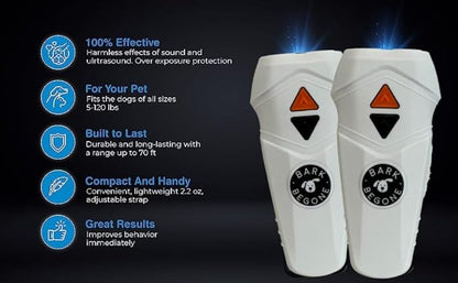 Ultrasonic Dog Bark Deterrent & Behavior Corrector - Stop Barking, Jumping, Aggression Without Yelling -Just Point & Press! Backed by Kevin Harrington from Shark Tank (White Rechargeable)