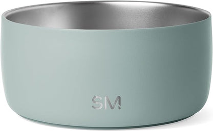 Simple Modern Stainless Steel Pet Water Bowl for Dogs & Cats | Insulated Stainless Steel Food Bowls for Dog Cat | No Tip No Slip BPA Free | Bentley Collection | Medium (4 Cups) | Sea Glass Sage
