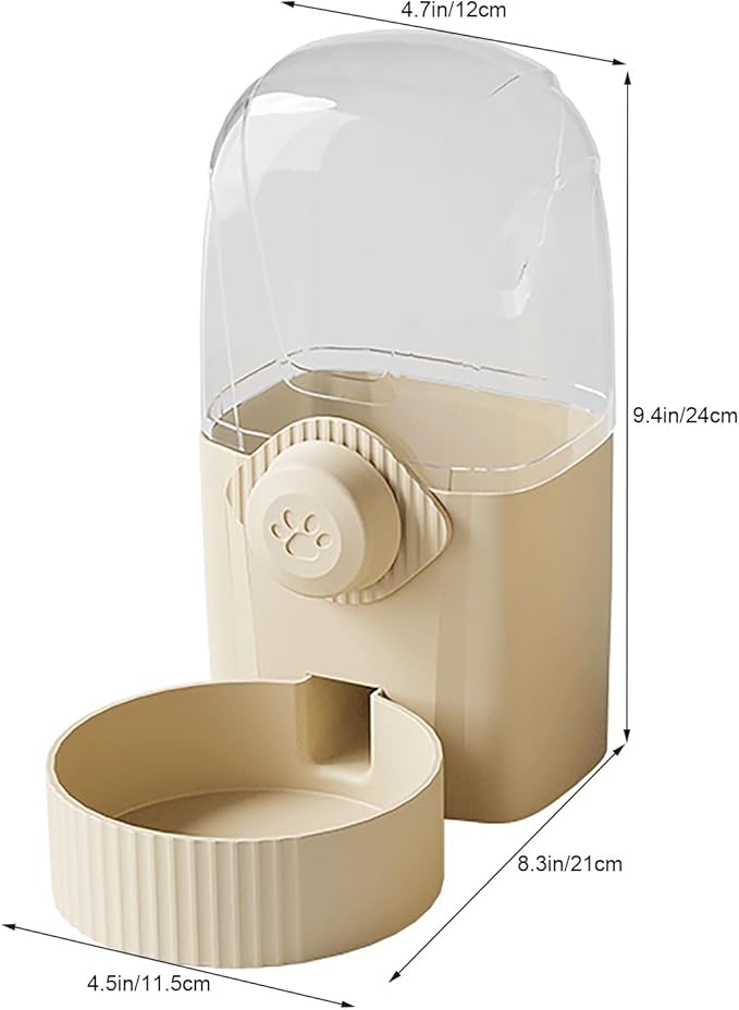 WHYATT Plastic Dog Bowls, Dog Cat Bowls Pets Water and Food Bowl Set with Automatic for Small or Medium Size Dogs Cats (Color : Milky Coffee Color, Size : Drinking Tray)