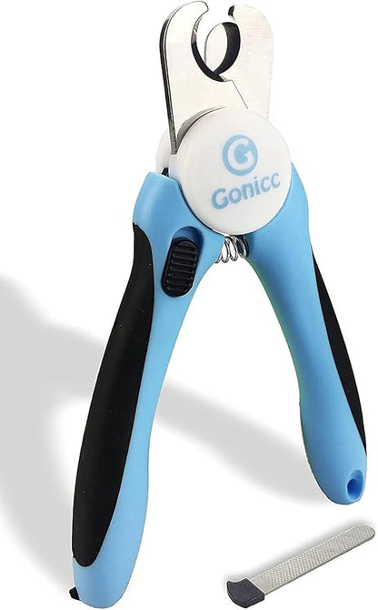 gonicc Dog & Cat Pets Nail Clippers and Trimmers - with Safety Guard to Avoid Overcutting, Free Nail File, Razor Sharp Blade - Professional Grooming Tool for Pets (for Medium to Small Dogs)