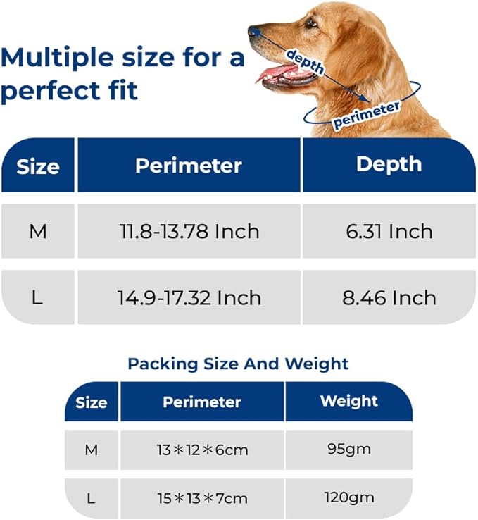 Soft Dog Cone Collar – Comfortable Cone for Dogs to Stop Licking After Surgery, Elizabethan Collar for Large Dogs, Adjustable Dog Donut Collar for Inflatable & Comfy Recovery (L)