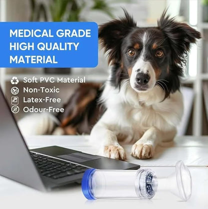 Pet Inhaler Spacer with Face Mask, Handheld Aerochamber for Pets, Dog Inhaler Spacer with Comfortable Mask, Aero Chamber (for Dogs Small & Medium)