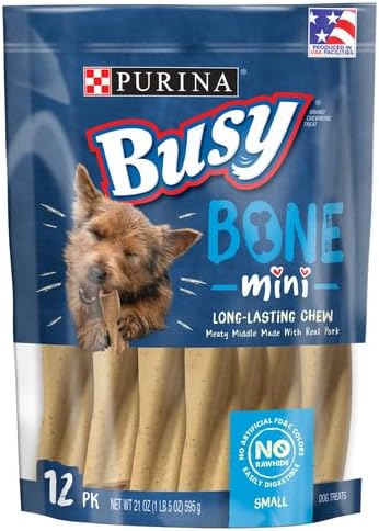 Purina Busy Busy Made in USA Facilities Small Breed Dog Bones,Mini - 12 ct. Pouch,(Pack of 2)