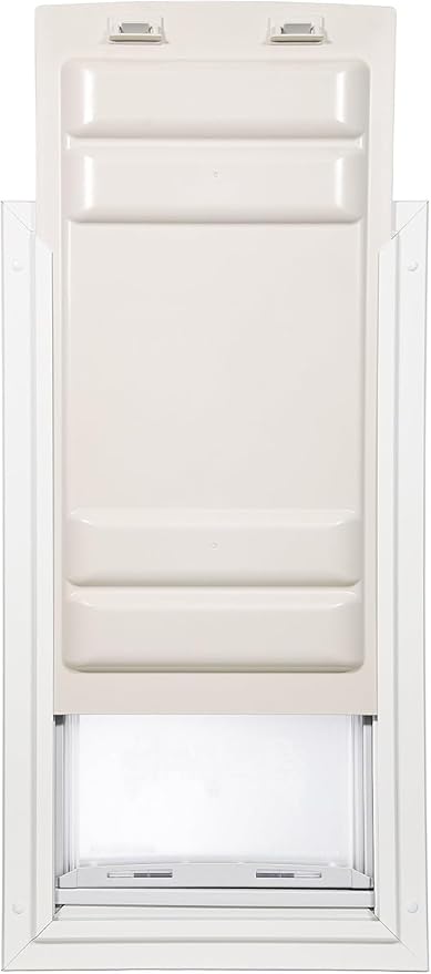 Endura Flap Double Flap Pet Door for Door Installations | Stylish for Interior & Exterior Doors | Durable Aluminum Frame & Weatherproof Dual-Layer Flap | White, Small, Double Flap