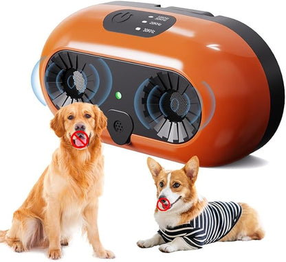 Ultrasonic Dog Bark Deterrent Devices,Anti Barking Device,Dog Barking Silencer,3 Modes Anti Dog Barking Device,Waterproof,Bark Box Indoor Outdoor for Dogs Training & Behavior Aid,Yellow