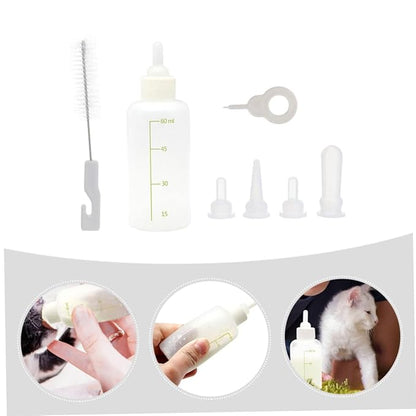 INOOMP 1set Reusable Cat and Puppy Milk Feeding Bottles Nursing Kit for Kittens and Puppies Safe Material for Convenient Feeding