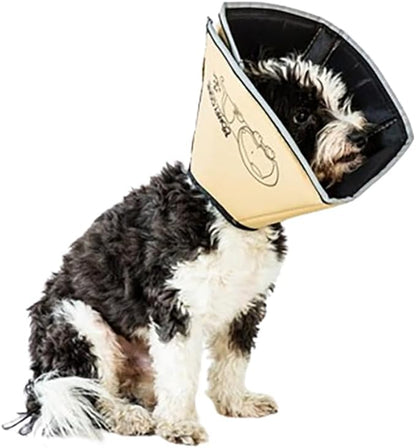 All Four Paws Comfy Cone Pet Cone for Dogs, Cats, Medium (Extra-Long), Tan - Comfortable Soft Dog Cone Collar Alternative for After Surgery, Wound Care, Spay, Neuter - Recovery Elizabethan-Collar