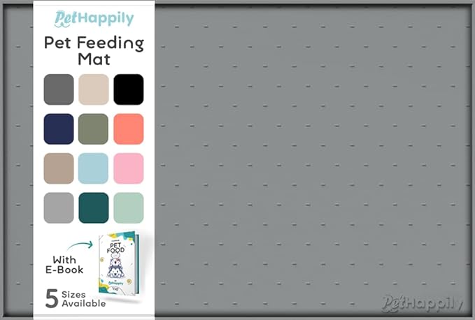 Dog Food Mat - 24x15 Raised Edges Dogs Mat for Food and Water Prevent Spill, Waterproof Cat Food Mats Protect Floors, Easy Clean Dog Bowl Mats for Food and Water, Silicone Pet Feeding Placemats